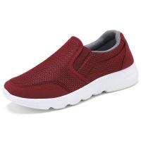 Mesh Fabric & Synthetic Leather Unisex Sport Shoes hardwearing & breathable Solid Pair