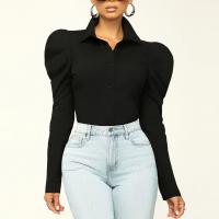 Polyester Slim Women Long Sleeve Shirt Solid PC