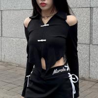 Polyester Slim & Crop Top Women Long Sleeve Blouses Solid PC
