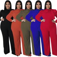 Polyester Plus Size Long Jumpsuit with bowknot Solid PC
