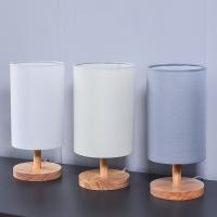 Cloth & Solid Wood Plug-In & Creative Table Lamp PC