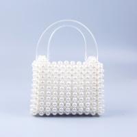 Plastic Pearl Evening Party Handbag soft surface Solid white PC