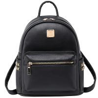 PU Leather Backpack soft surface black PC