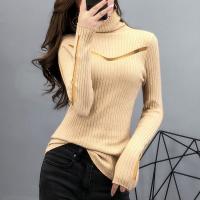 Cotton Slim Women Sweater see through look knitted Solid PC