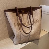 PU Leather & Denim Shoulder Bag large capacity & soft surface letter PC
