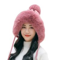 Plush Knitted Hat thermal & for women knitted Solid PC