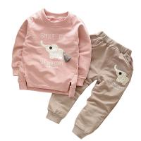 Mixed Fabric & Polyester Children Clothes Set & two piece & unisex animal prints PC