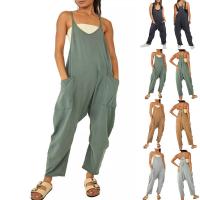 Polyester Plus Size Long Jumpsuit & loose Solid PC