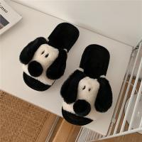 Plush & PVC Fluffy slippers & thermal black Pair