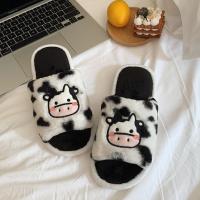 Plush & PVC Fluffy slippers & thermal white and black Pair