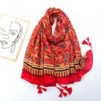 Polyester Tassels Women Scarf dustproof & thermal red PC