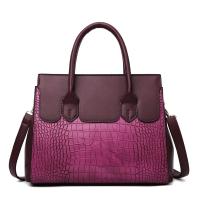 PU Leather Handbag large capacity & attached with hanging strap Solid PC