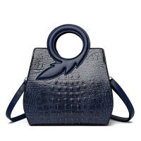 PU Leather Handbag embossing & large capacity & attached with hanging strap crocodile grain PC