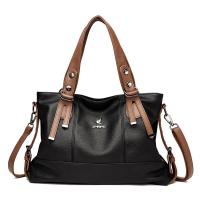 PU Leather Tote Bag Handbag large capacity & soft surface & attached with hanging strap Solid PC