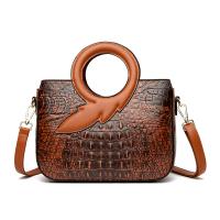 PU Leather Handbag embossing & large capacity & attached with hanging strap crocodile grain PC
