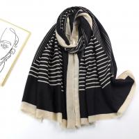 Polyester Women Scarf dustproof & sun protection & thermal striped PC