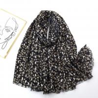 Polyester Women Scarf dustproof & sun protection & thermal printed leaf pattern PC