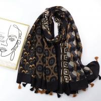 Polyester Tassels Women Scarf sun protection & thermal printed PC