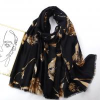 Polyester Women Scarf sun protection & thermal gold foil print PC