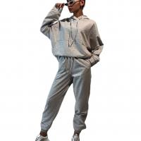 Polyester With Siamese Cap Women Casual Set & two piece Sweatshirt & Pants Solid Set