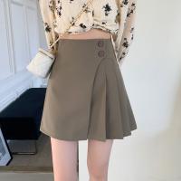 Polyester High Waist Skirt irregular Solid PC