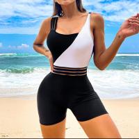 Polyester One-piece Swimsuit & skinny style Solid white and black PC