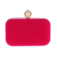 Corduroy & Polyester Evening Party Clutch Bag with rhinestone Plastic Pearl Solid PC