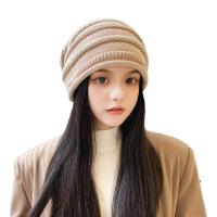 Acrylic Ear Protection Knitted Hat thermal & for women knitted striped : PC