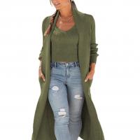 Polyester & Cotton Women Long Cardigan with tank top & two piece knitted Solid Set