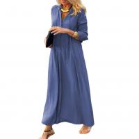 Polyester & Cotton long style & Plus Size One-piece Dress plain dyed Solid PC