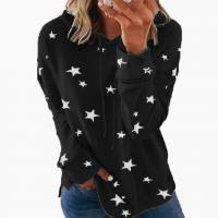 Polyester & Cotton Plus Size Women Sweatshirts & loose printed star pattern PC
