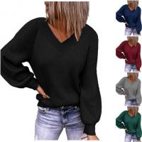Polyester & Cotton Plus Size Women Sweater & loose knitted Solid PC