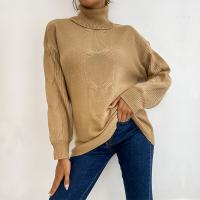 Polyester Women Sweater & loose Solid khaki PC