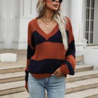 Polyester Women Sweater & loose brown PC