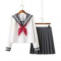 Cotton Slim Women Sailor Suit & two piece patchwork Set