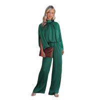 Polyester Middle Waist Long Jumpsuit patchwork Solid green PC