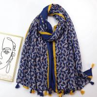 Polyester Women Scarf thermal printed Navy Blue PC