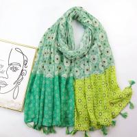 Polyester Tassels Women Scarf thermal printed geometric PC