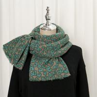 Polyester Women Scarf thermal printed leopard green PC