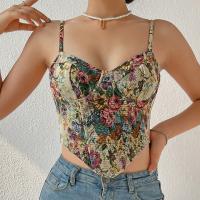 Polyester Waist-controlled Tank Top printed floral multi-colored PC