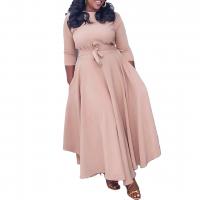 Polyester long style & Plus Size One-piece Dress Solid PC