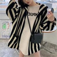 Spandex Women Coat mid-long style & loose striped : PC