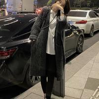 Acrylic Women Coat mid-long style & loose Solid : PC
