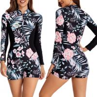 Polyamide Quick Dry One-piece Swimsuit & sun protection printed floral PC