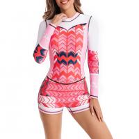 Polyamide Quick Dry One-piece Swimsuit & sun protection printed pink PC