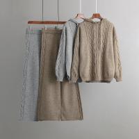 Acrílico Conjunto casual de las mujeres, Pantalones anchos & suéter, de punto, Sólido, más colores para elegir, :,  Conjunto