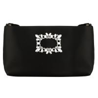 PU Leather Easy Matching Clutch Bag attached with hanging strap black PC