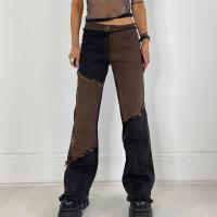 Algodón Mujer Jeans, labor de retazos, marrón,  trozo