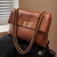 PU Leather Shoulder Bag with chain & soft surface PC