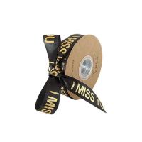Polyester DIY Fabric Ribbons gold foil print letter PC